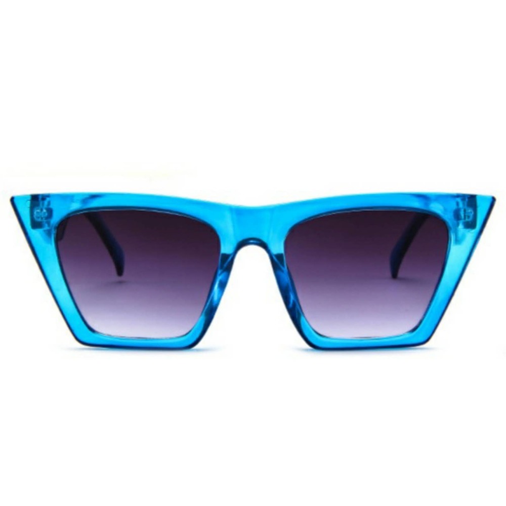 Sunnies BLUE Squared Angular Acrylic Bright BLUE Grey Lens NWT